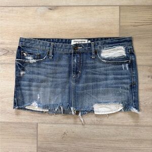 Abercrombie & Fitch Distressed Blue Mini Skirt